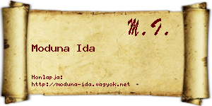 Moduna Ida névjegykártya